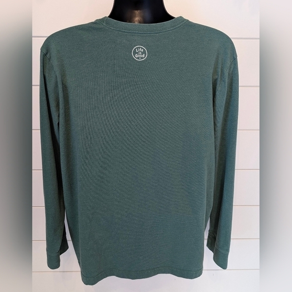 Life is Good Mow-Town Long Sleeve T-Shirt Men's Large Green - Picture 2 of 12